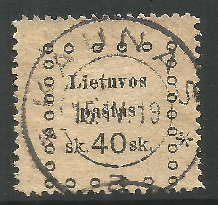 ✨OSBURGH – LITHUANIA. 40sk USED KAUNAS POSTMARK