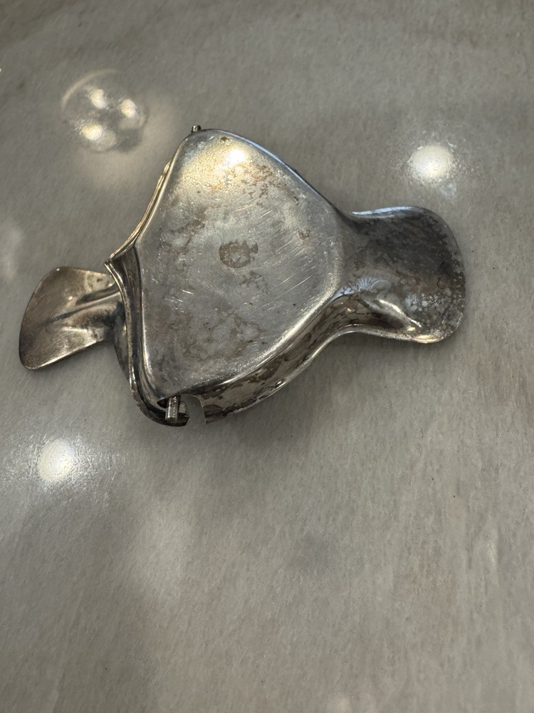 Vintage Lemon Wedge Tea Bag Squeezer Press Silverplate?