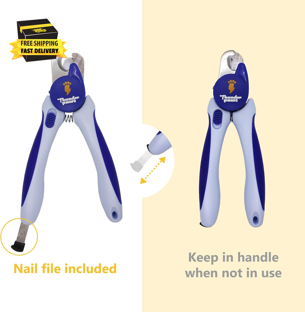 LED Dog Nail Clippers with Light, Trimmers with Protective Guard, Quick Sensor,