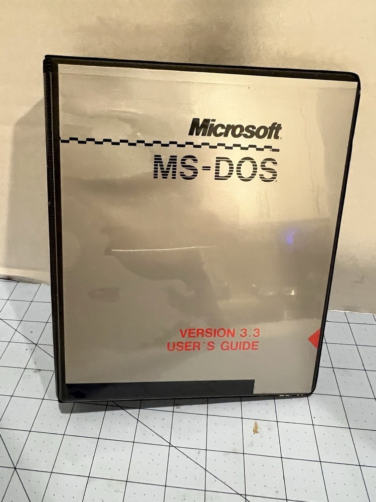 1987 Microsoft MS-DOS 3.3 Operating System Software EMPTY Binder Manual