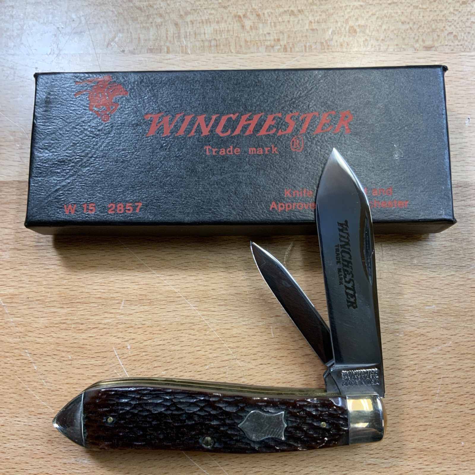 Winchester Torpedo Jack 2857 Two Blade , Original Box Excellent 1987 Made In USA