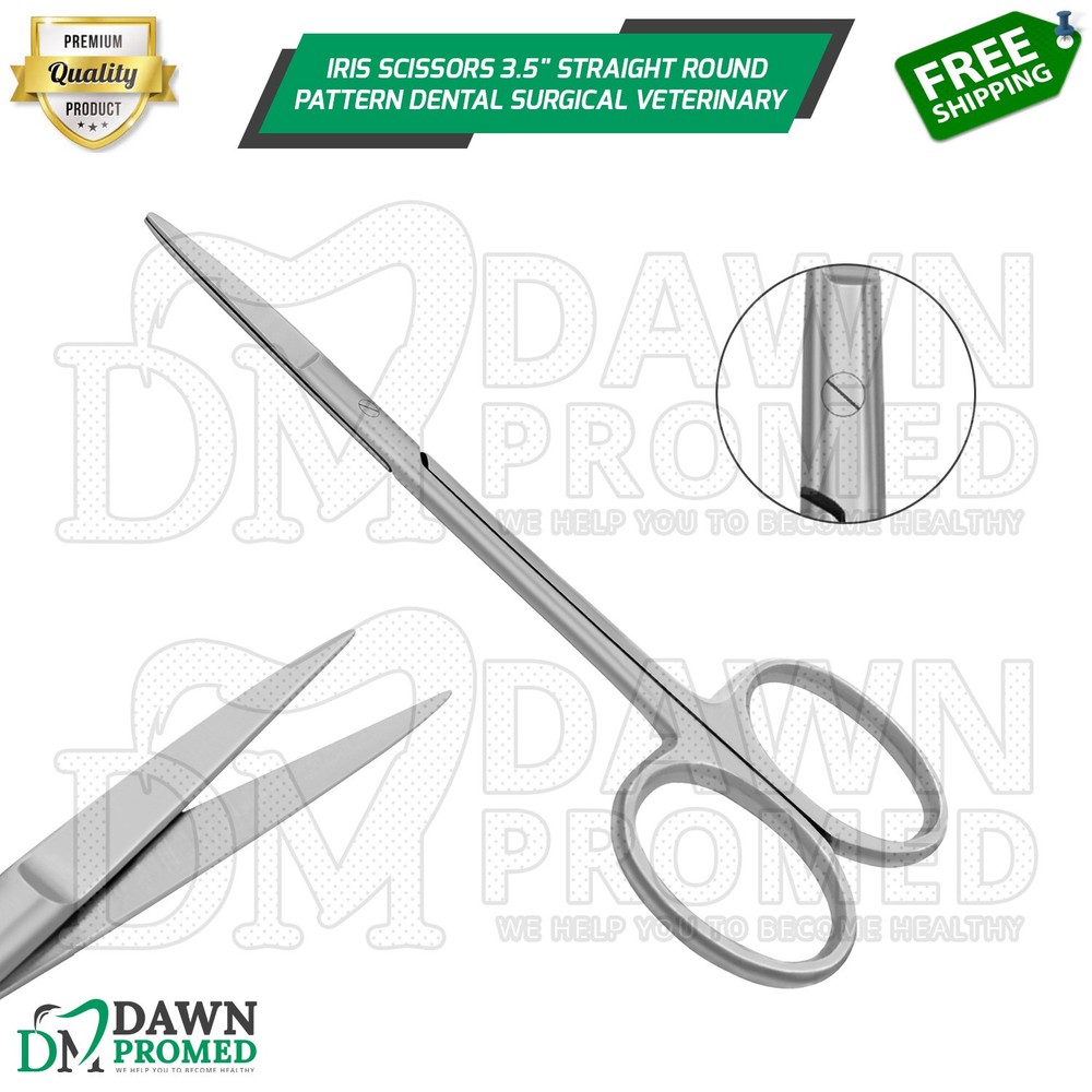 Iris Scissors 3.5″ Straight Round Pattern Dental Veterinary Surgical Instruments