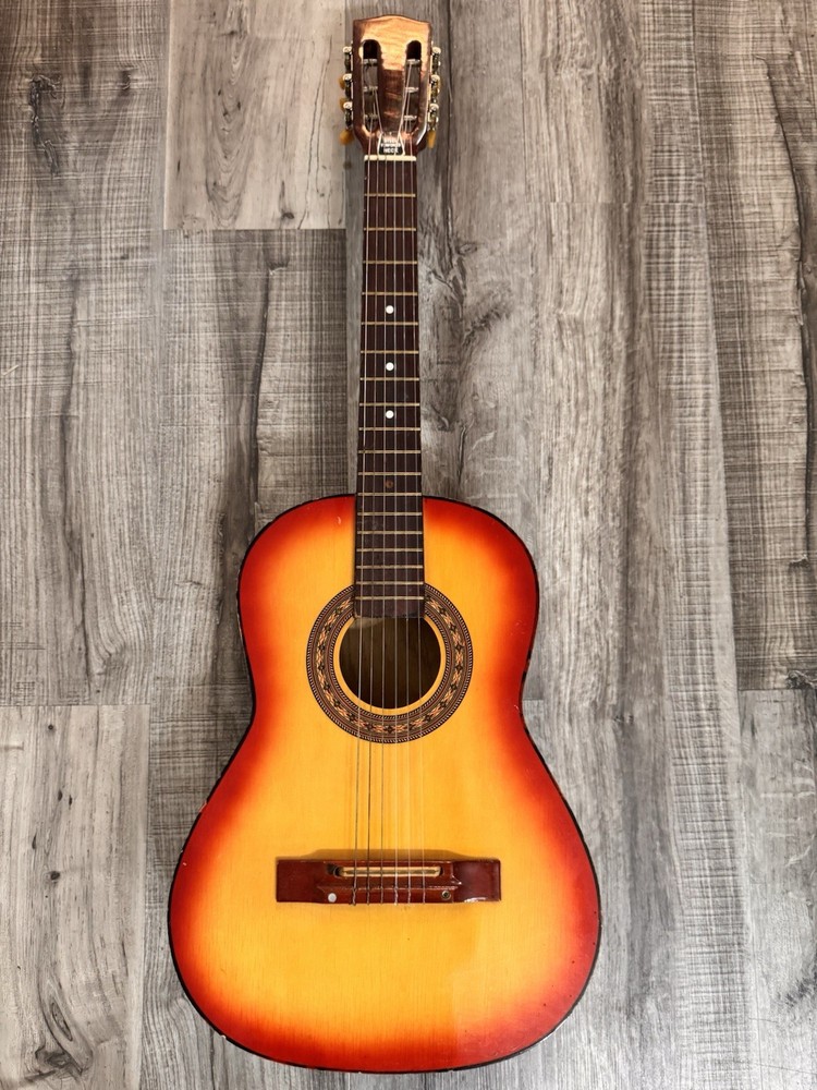 Vintage Kay Silvertone Cherry Sunburst Classical Acoustic Guitar 6 String 70s