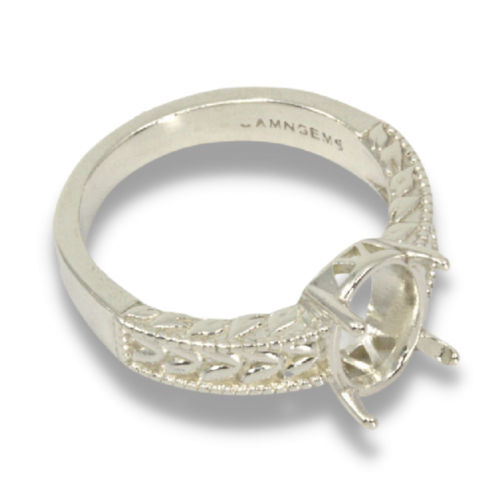 Oval Engraved Pre-notched Ring Mounting Ring Sizes ( 5-11 )