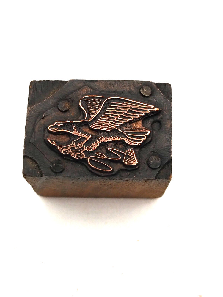 Printing Letterpress Printers Block Tiny Eagle