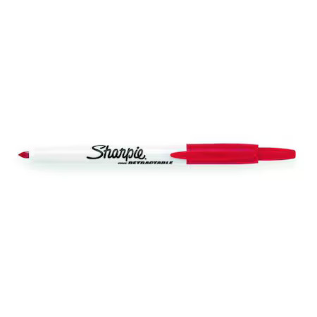 Sharpie 32702 Permanent Marker, Red, Fine Tip, Retractable, 12 Pk
