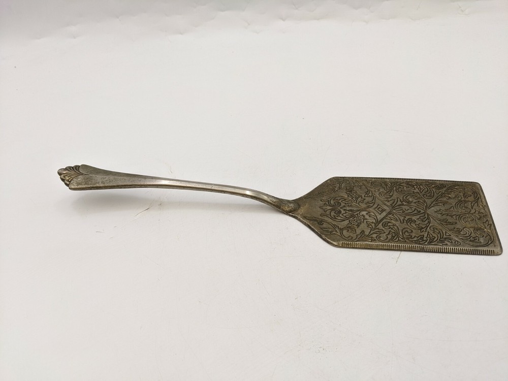 Engraved Flat Spatula Server Cake Lasagna Silverplate Kitchen Utensil Indonesia