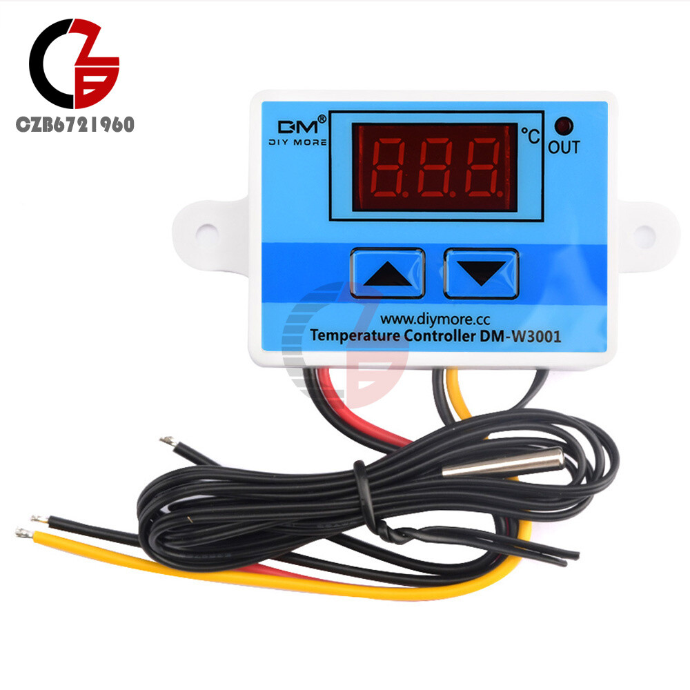 AC 220V W3001 LED Temperature Controller 10A Thermostat Control Switch Probe