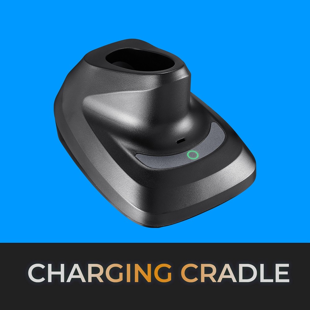 NuScan 3000 Bluetooth 2.4 GHz USB 2D Handheld Barcode Scanner, Cradle