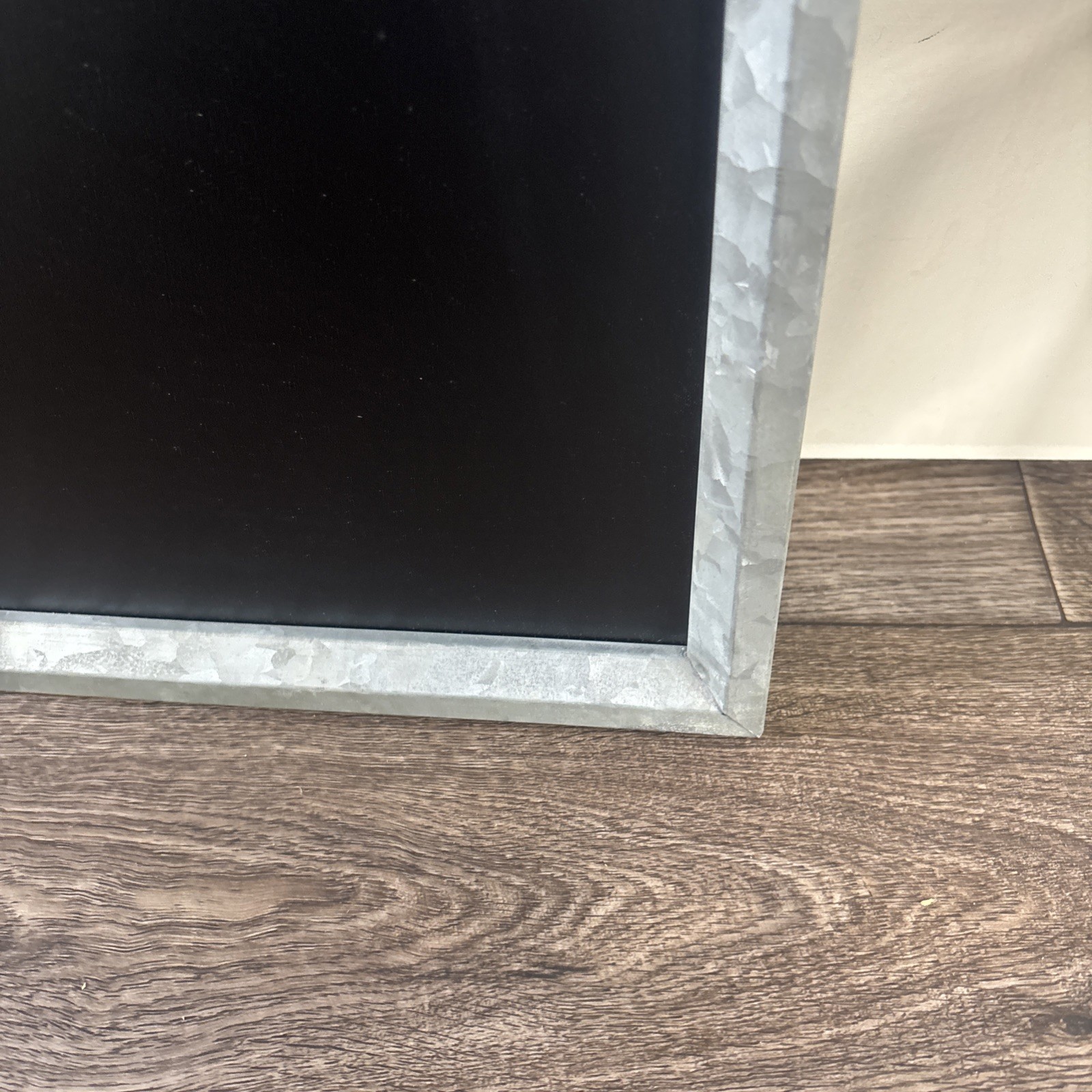 Rectangular Chalk Board with Galvanized Metal Frame,13x23in Blank And Silver