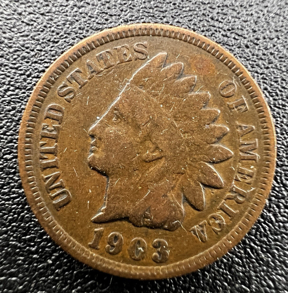 Indian Head One Cent Coin 1903 Fine