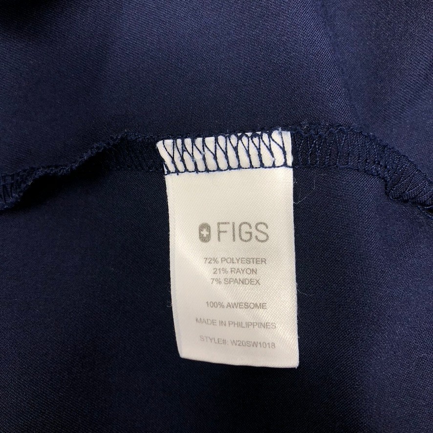 Figs Casma Three Pocket Scrub Top Size XS Navy Blue