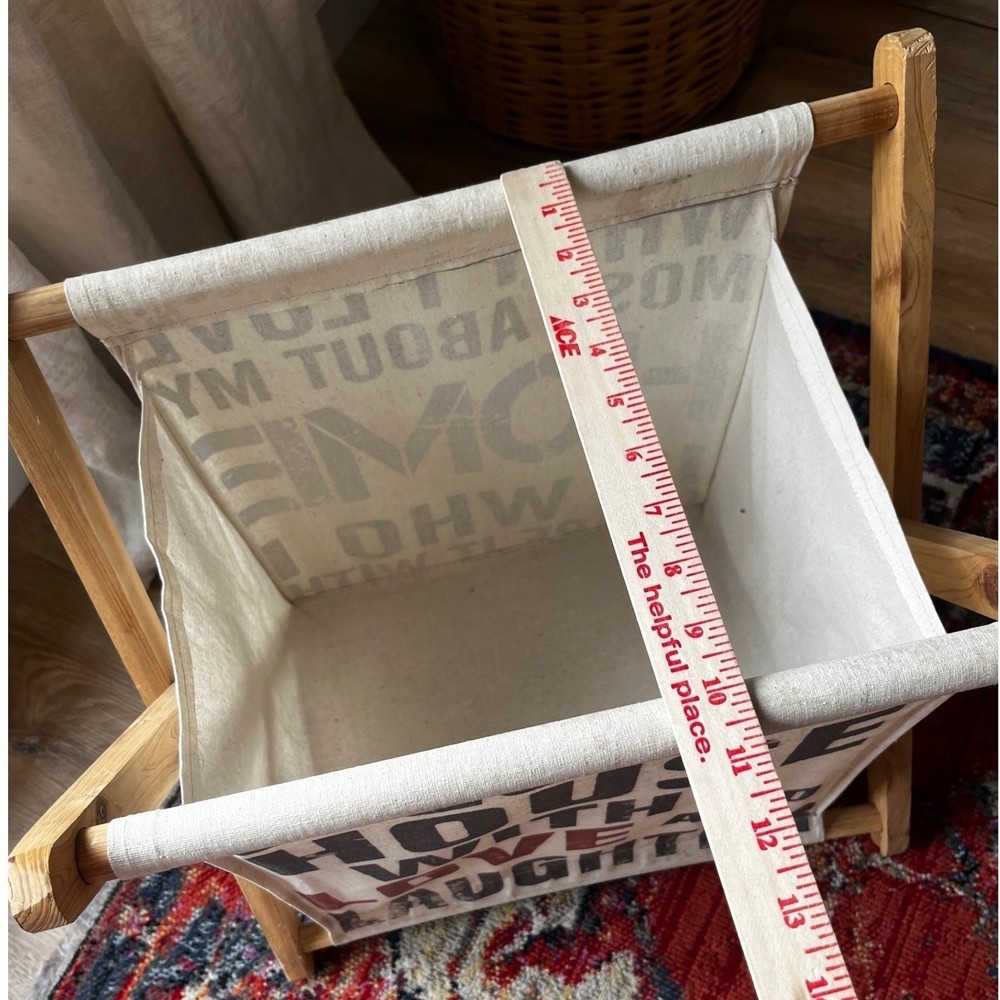 Foldable Wood & Canvas Bin/Hamper