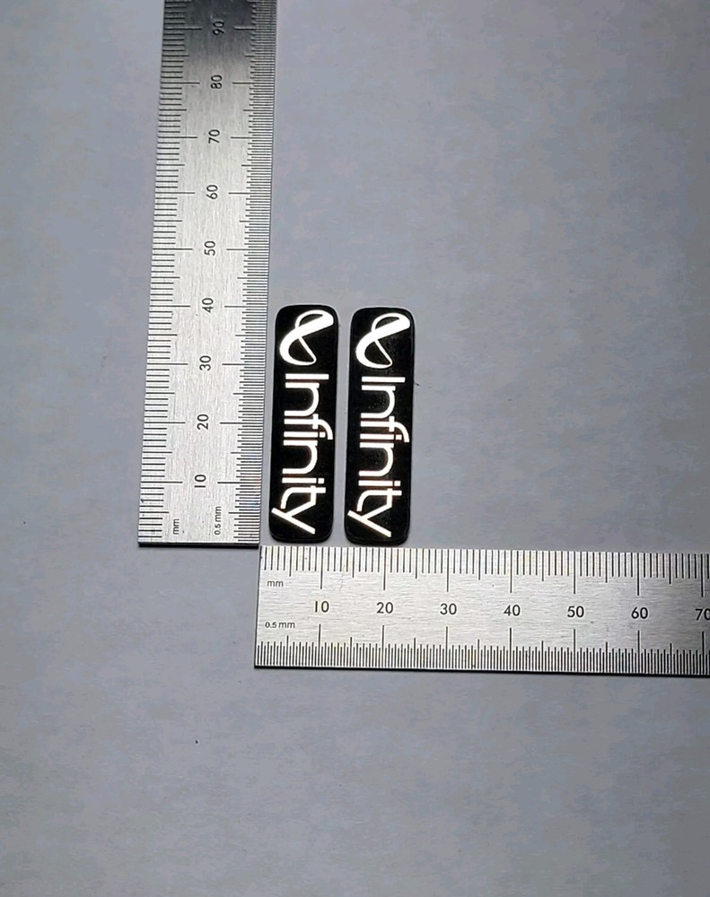 Infinity Reference Speaker Badge Emblem Logo Custom Made Pair - Brushed Gold