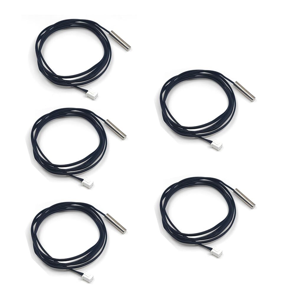 5PCS NTC 10k Thermistor Temperature Sensor Probe 3 Meter Waterproof Temp Sens...