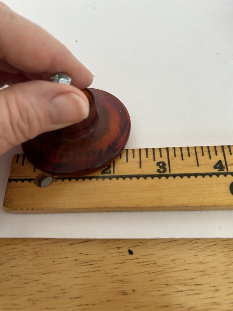 2 Lucite Amber Colored Large Drawer Pulls