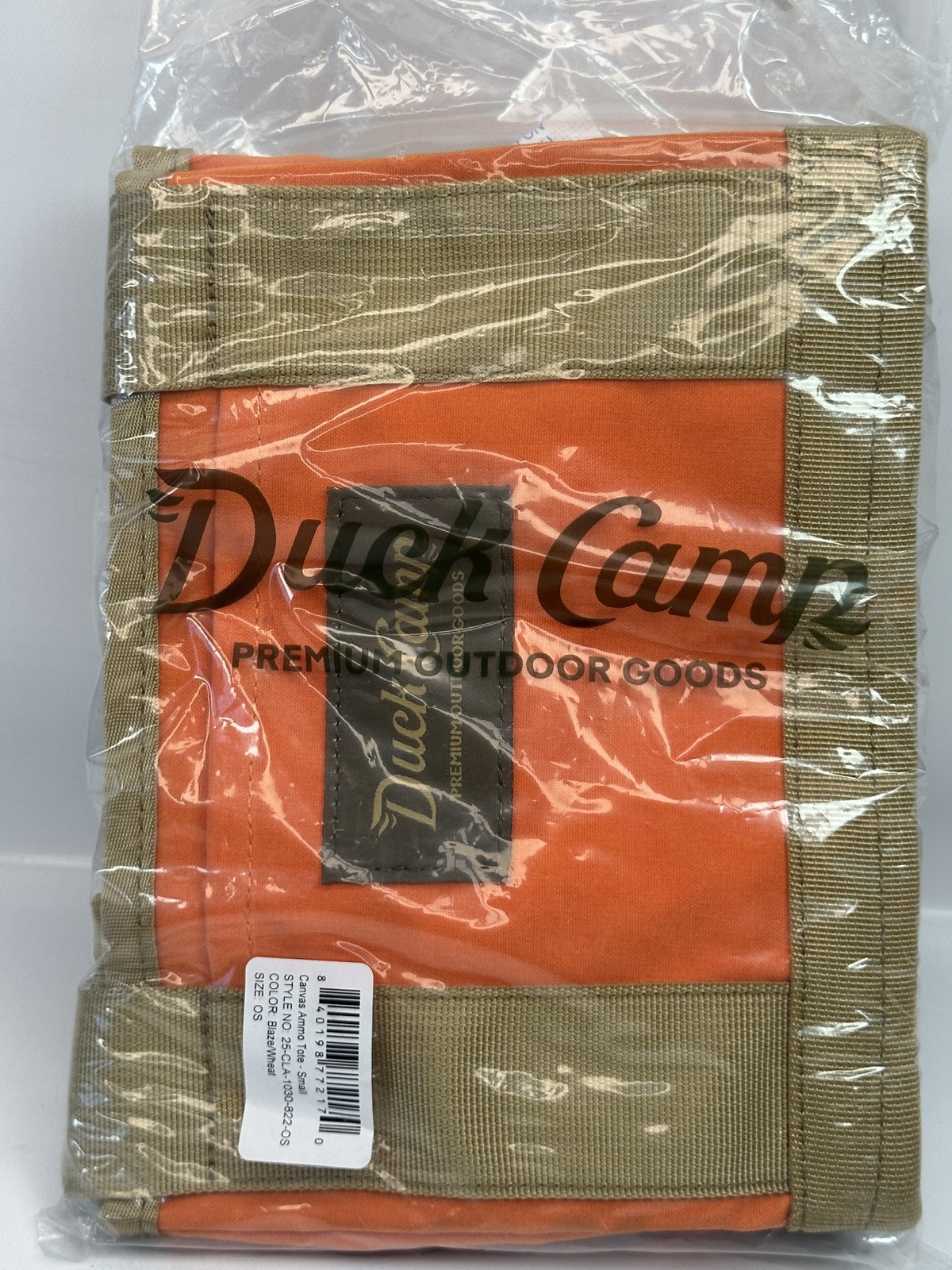 Duck Camp Premium Outdoor Goods Waxed Canvas Field Tote Bag Hunter Orange Small