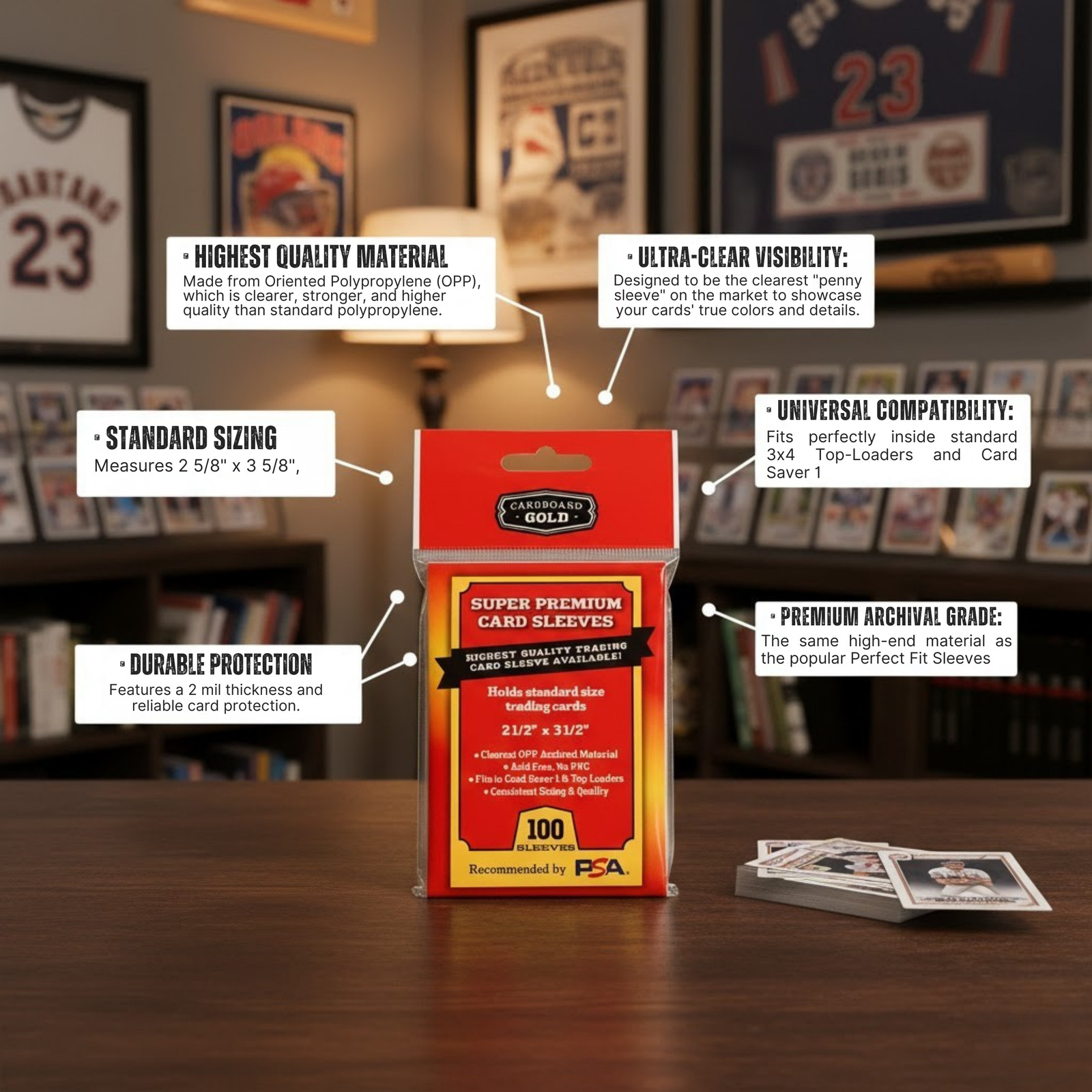 1000 (10 Packs) CBG Penny Super Premium Sports Card Soft Standard Size Acid Free