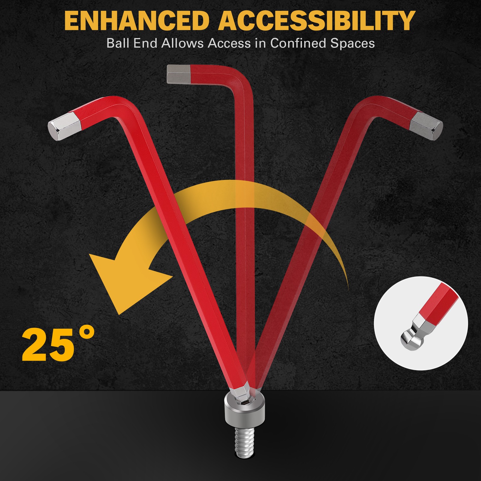 29 Piece Allen-Wrench Hex Torx Key Set Long Arm Ball End Metric SAE Torx Star