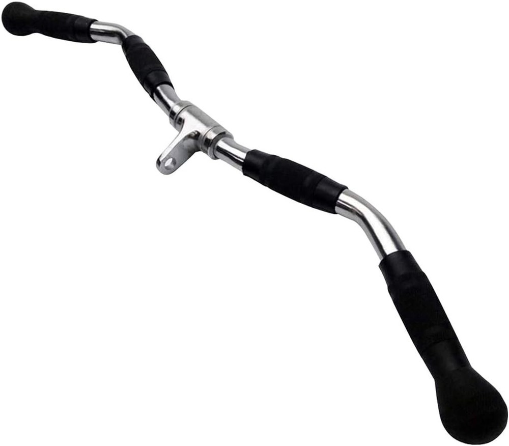 Lat Bar Cable Machine Attachment, Curl Pulldown Bar with Full Rotation & Handle