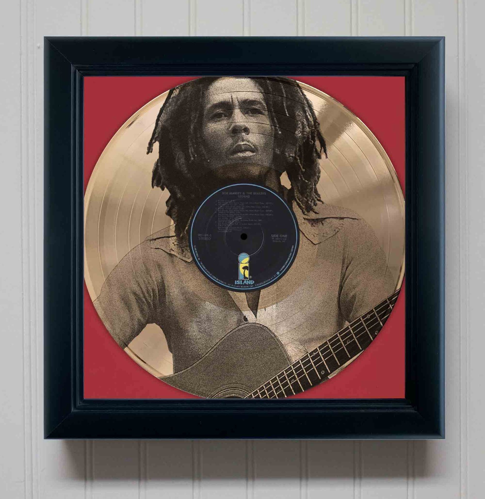 Bob Marley Legend Framed Gold Etched LP Shadowbox