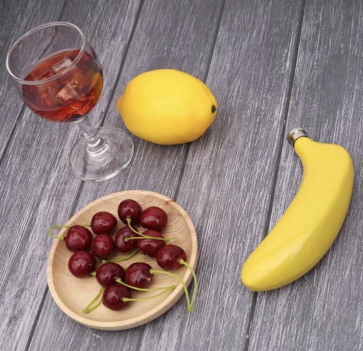 Stainless Steel Banana Shaped Flask 5oz w/ Funnel