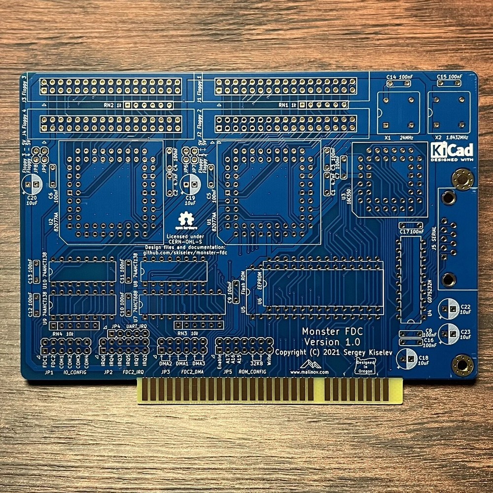 Monster ISA FDC Floppy Disk Controller Card By Sergey Kiselev PCB ONLY