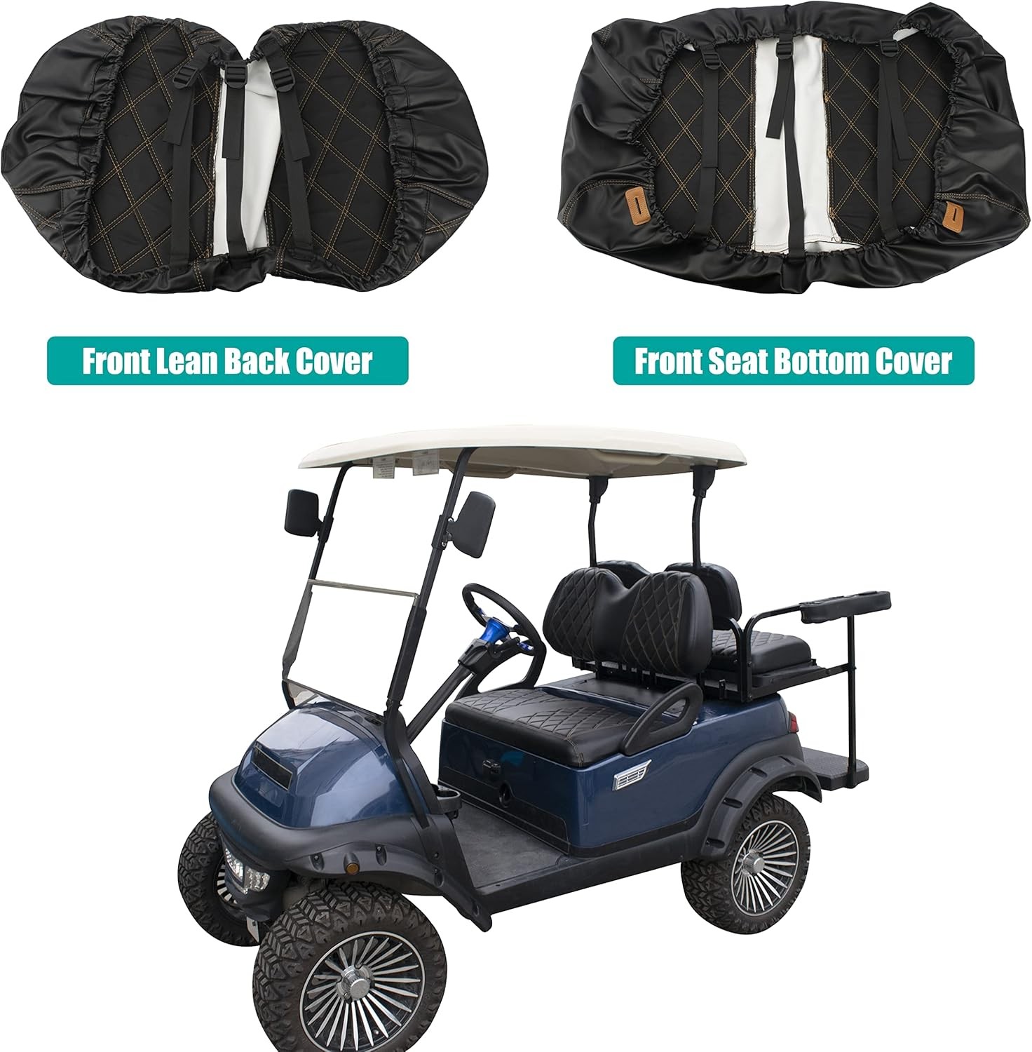 NOKINS Golf Cart Diamond Seat Covers Kit, Fit for Club Car Precedent OEM