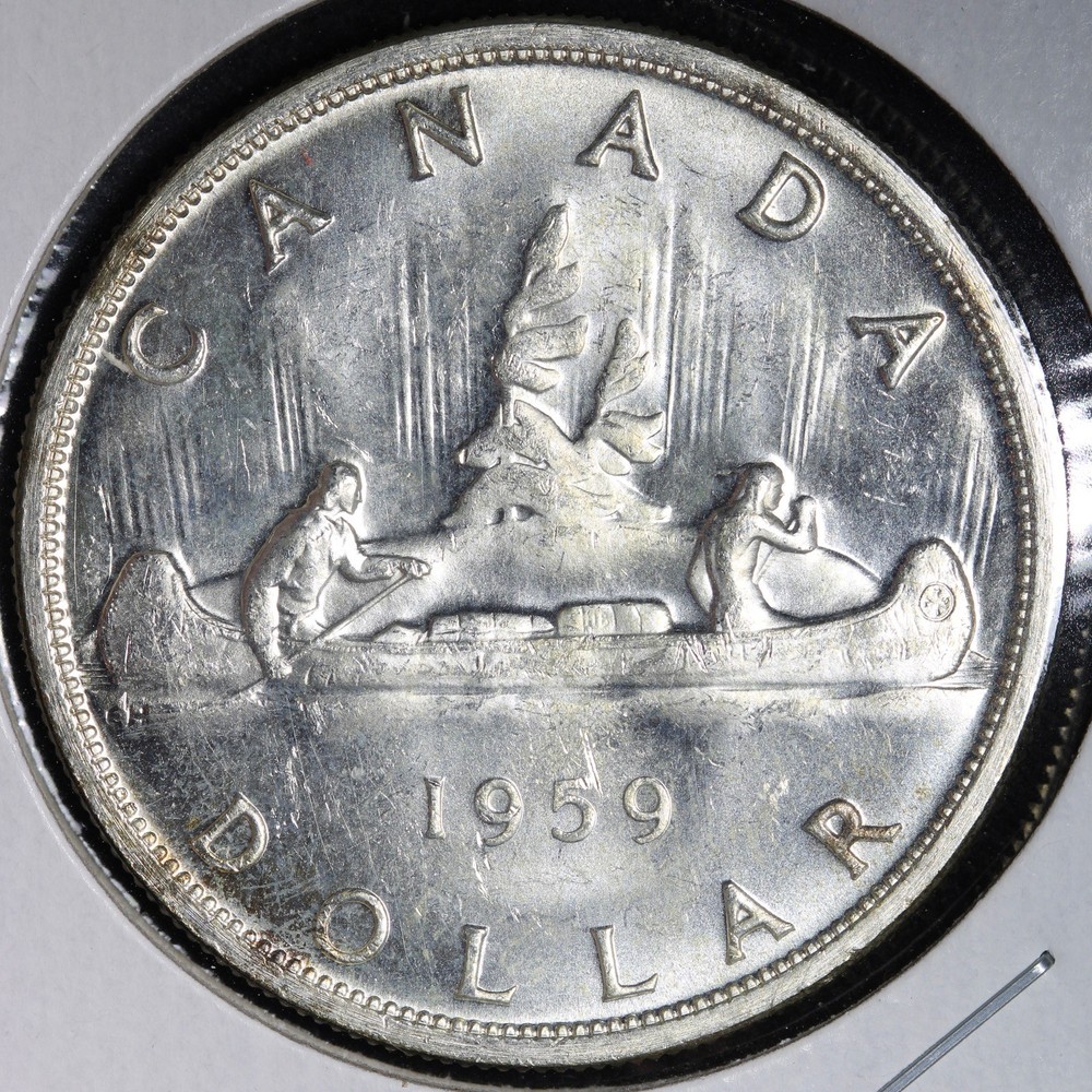 1959 Canada SILVER One Dollar E397 UTHP