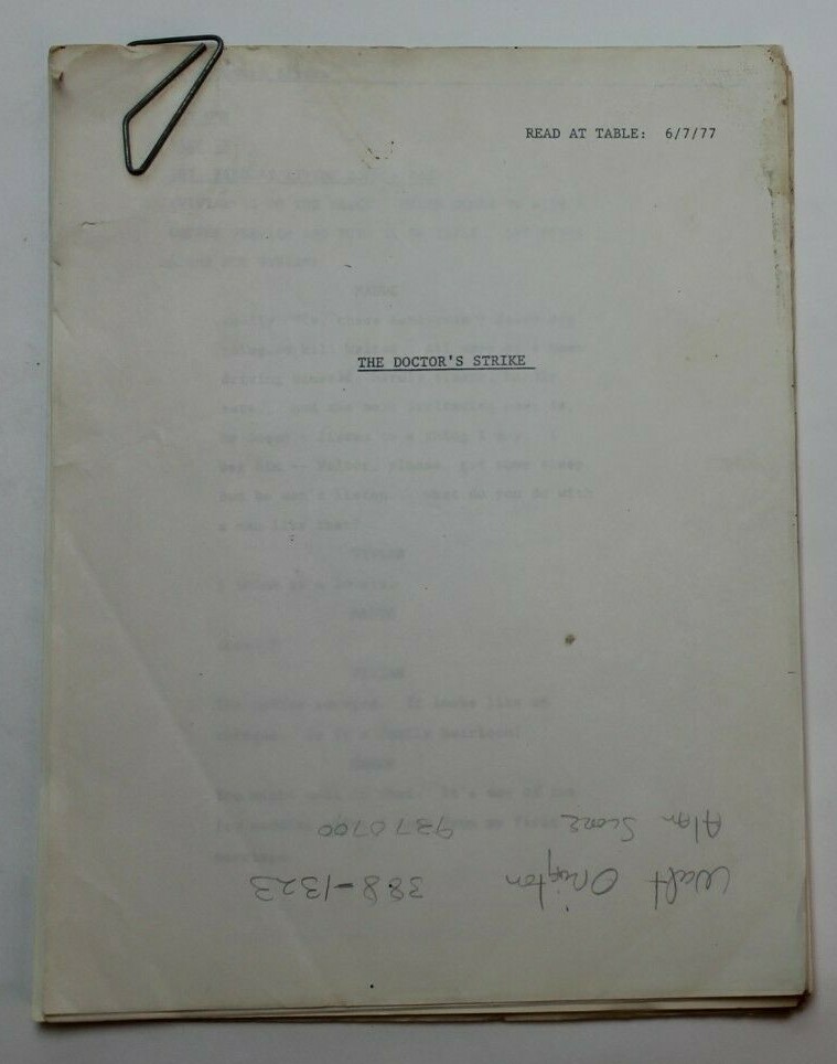 MAUDE / 1977 TV Script Table Draft "The Doctor's Strike" Bea Arthur & Bill Macy