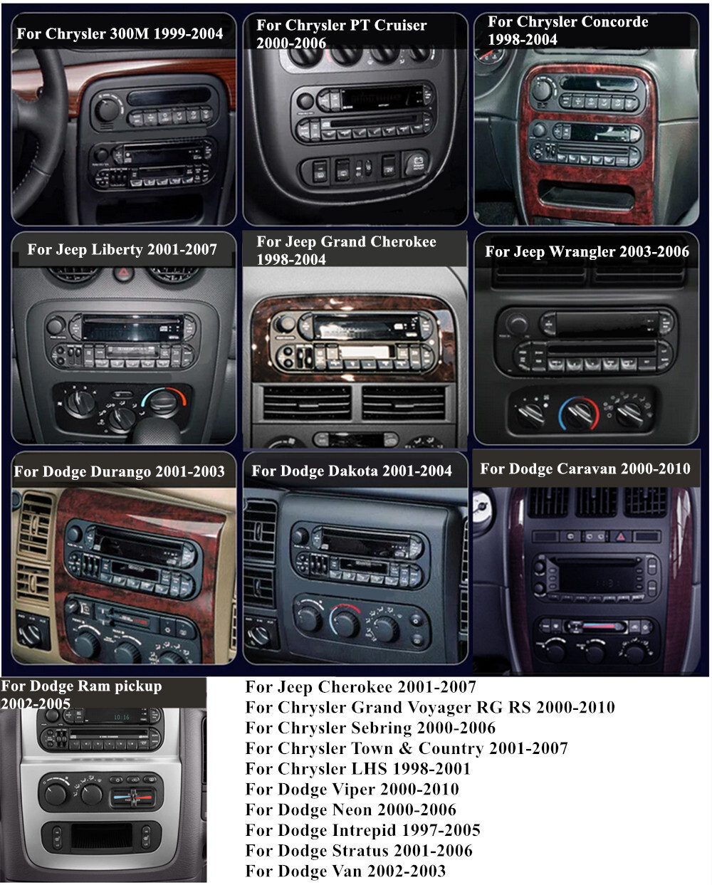 Touch Screen Car Radio Player BT SWC W/Cam Fit For Chrysler PT Cruiser 2000-2006