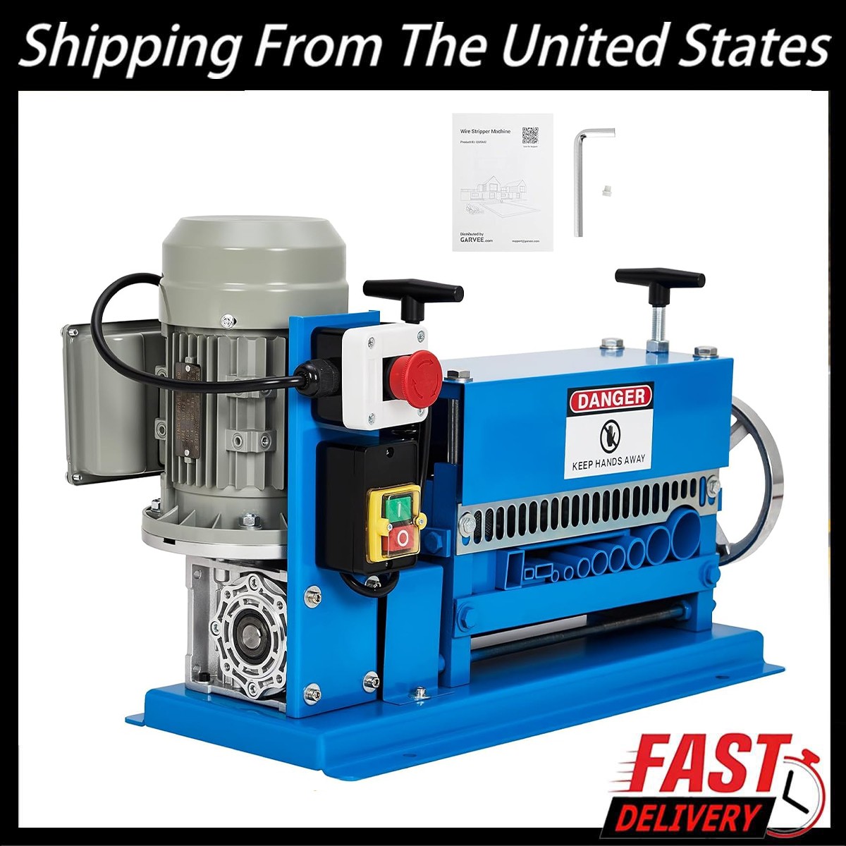 370W Electric Wire Stripping Machine ,Portable Scrap Cable Stripper 0.06"-1.5"