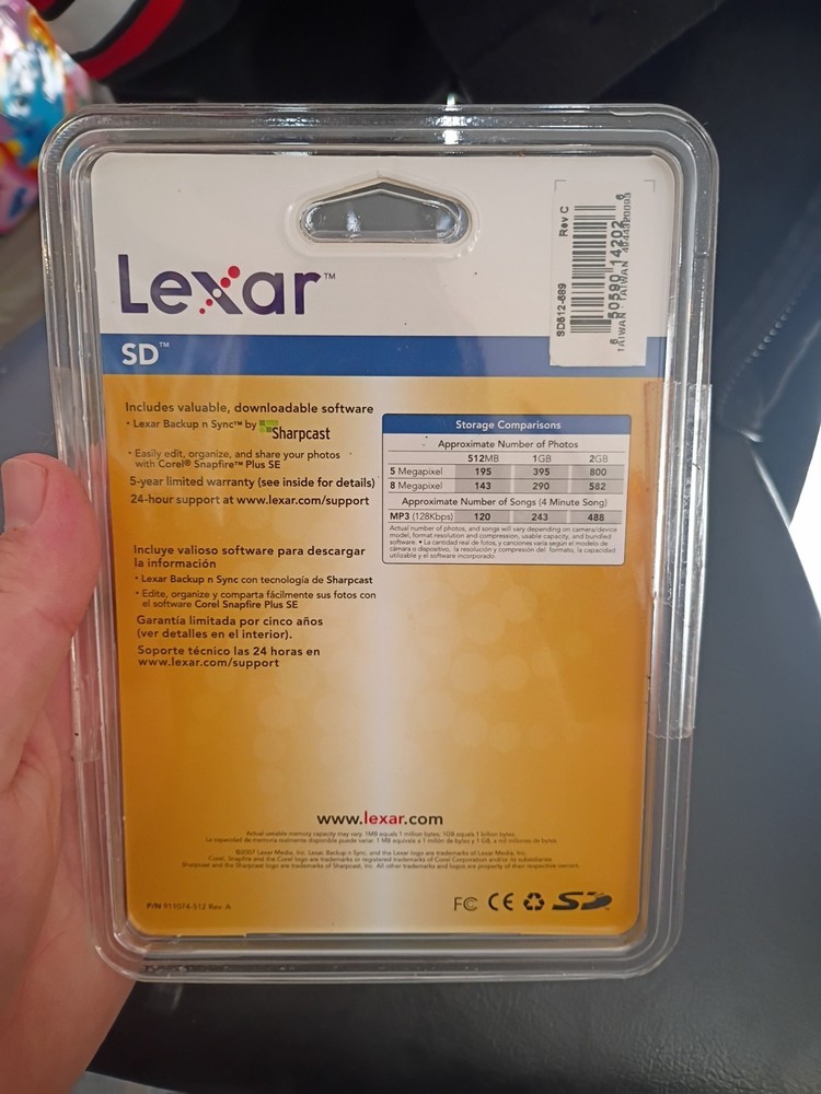LEXAR SD 512-689 512MB Memory Card For Older Camera PDA GPS Computer Or Machine