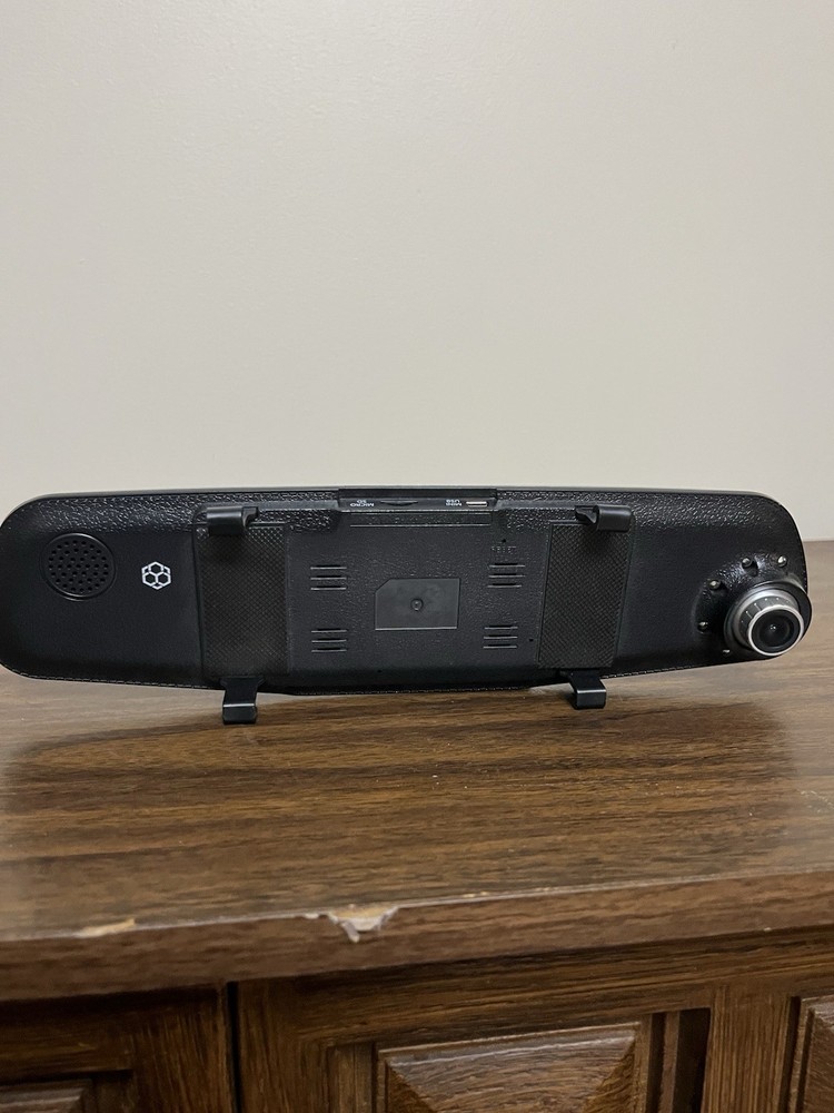 12” Mirror Dash Cam DVR w/ Front Camera & SD Card – Untested, As-Is