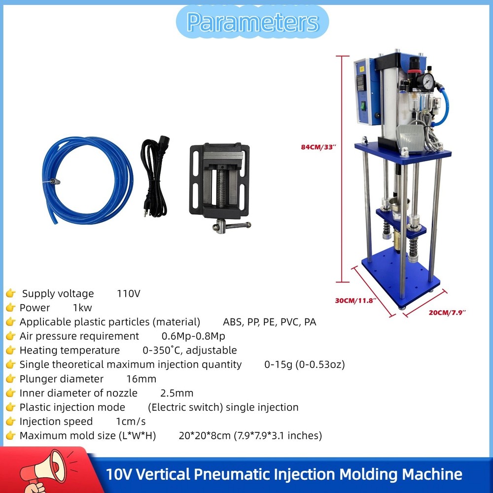 110V Pneumatic Injection Molding Machine Lab Prototype Plastic Injection