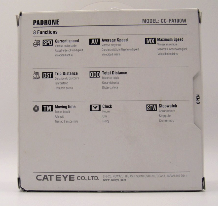 Cateye Padrone Stealth Edition Wireless With Out-Front Bracket - New, Open Box