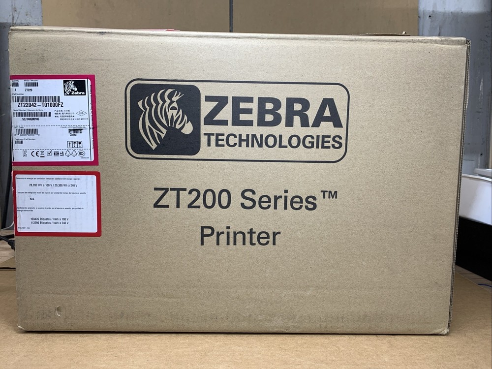 Zebra ZT220 Direct Thermal Barcode Label Printer Tested/Working w/ Power Cord