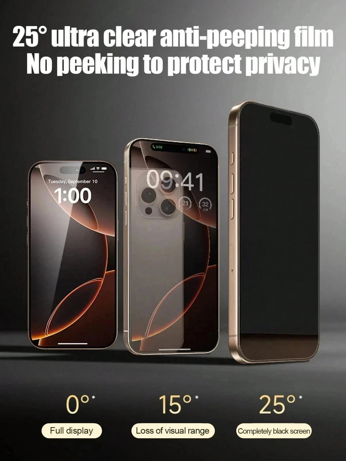 Privacy Screen Protector For iPhone 13 14 15 16 17 Pro Max Air Edge Full Cover