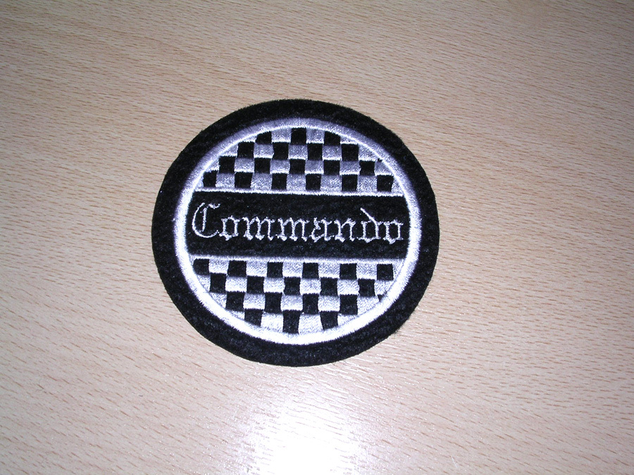 CLASSIC NORTON COMMANDO CHECKERED MOTORCYCLE PATCH-MANX