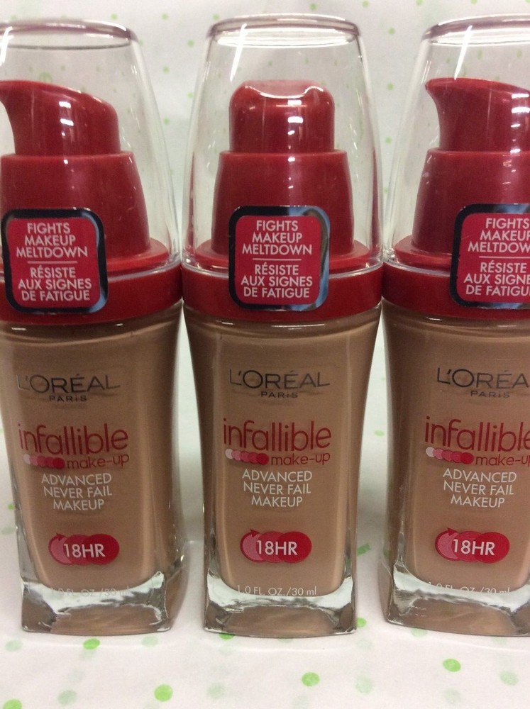 3 X L'Oreal Infallible Advanced Never Fail Makeup Foundation TRUE BEIGE #613