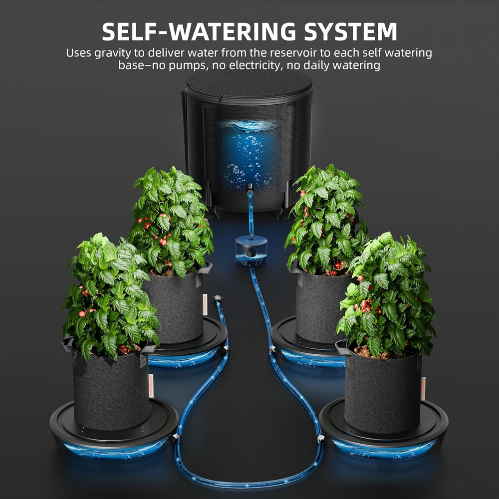 Spider Farmer Gravity-Fed Self-Watering System, 4-Pack Auto Watering System with