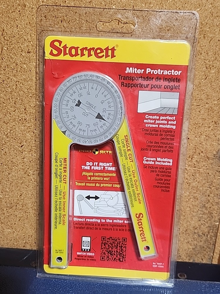 Starrett 505P-7 Plastic Miter Protractor - 7"