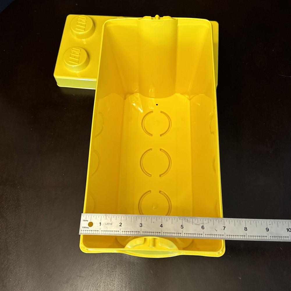 LEGO EMPTY Box & Lid ONLY CLASSIC Large 8 Stud Yellow Brick Storage Container
