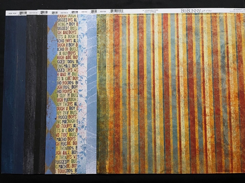ASSORTED BO BUNNY SINGLE- AND DOUBLE-SIDED HEAVY PAPERS