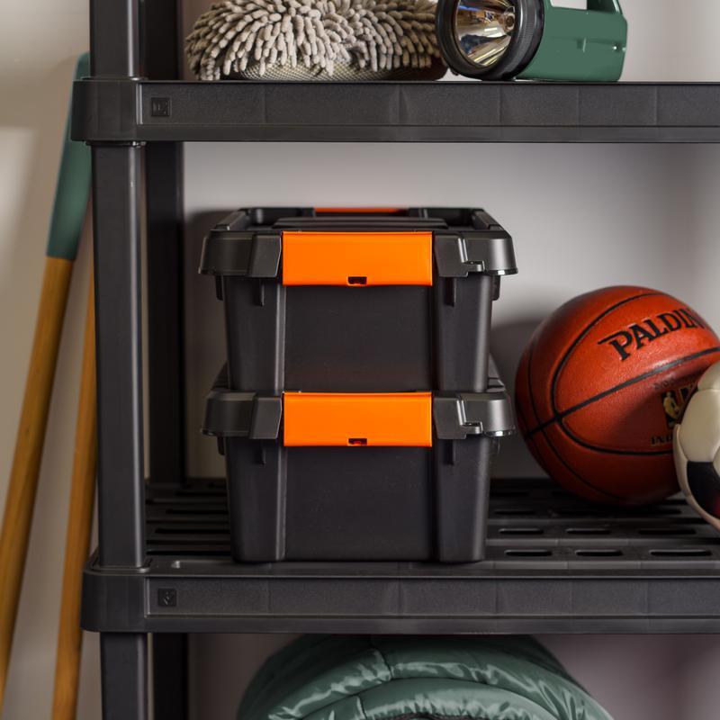 Heavy Duty Storage Bins 6 Pcs Lockable Lids Stackable Containers Durable Totes