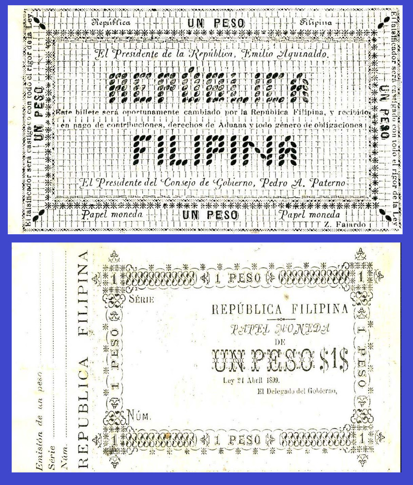 Philippines  Filipina 1 pesos 1899  /   Copy