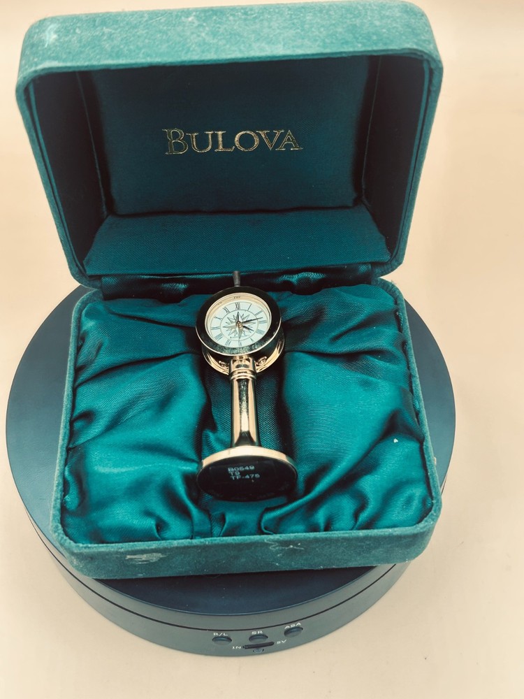 Bulova Miniature Clock Nautical w/Box