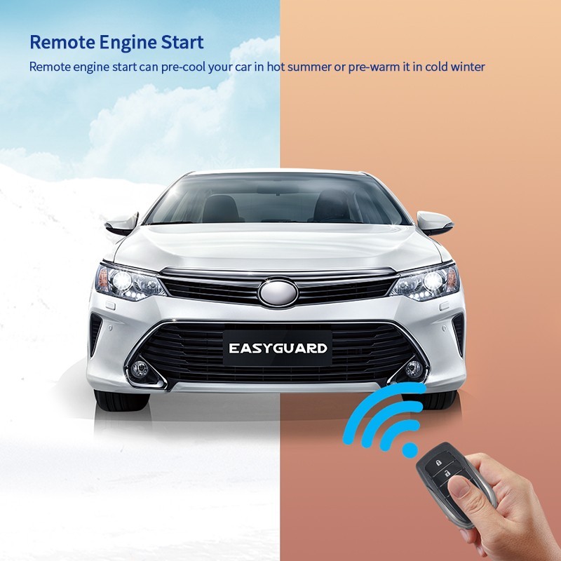 EASYGUARD pke car alarm remote start with keyless entry push button start stop