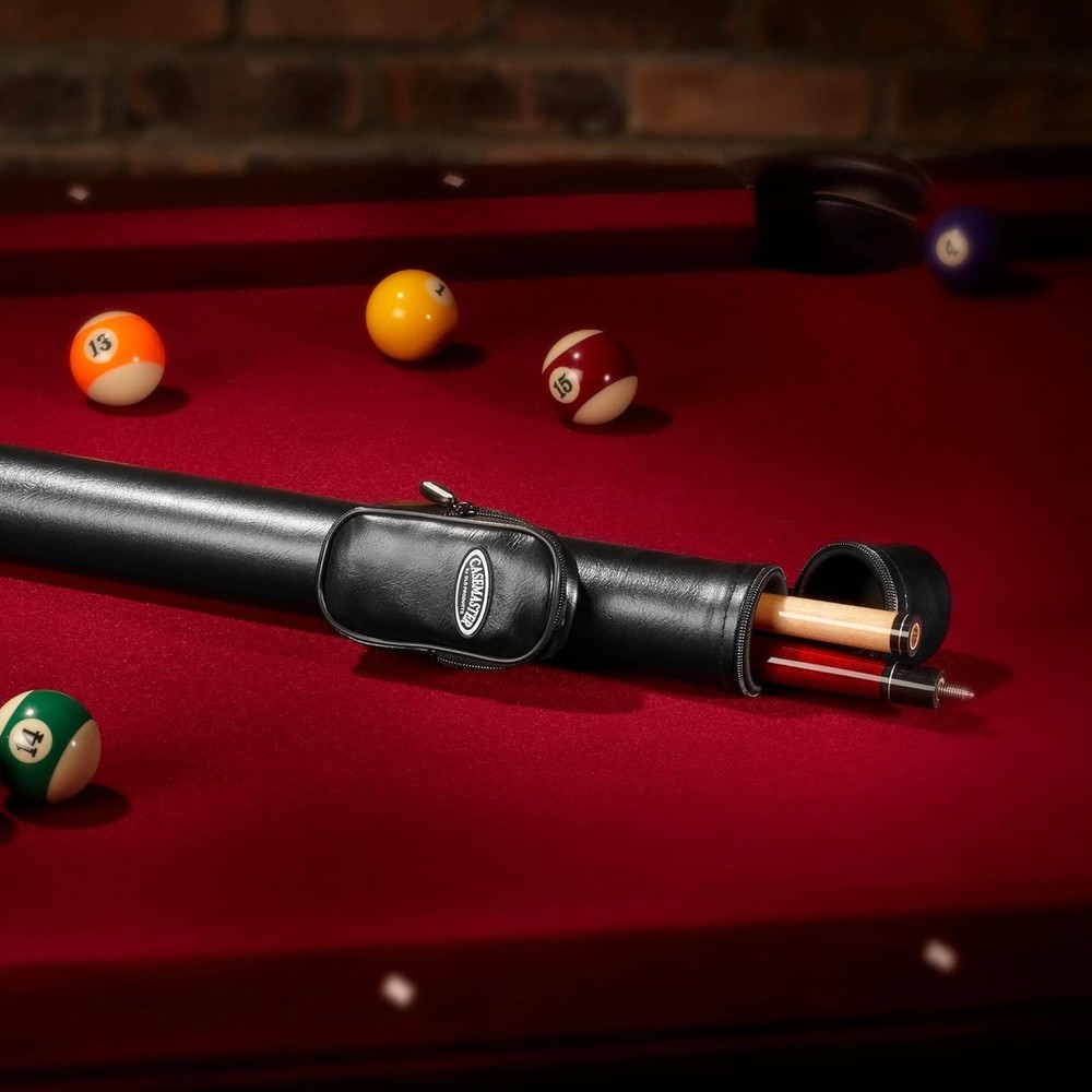 Compact Q-Vault Supreme Pool Cue Case - Storage for 1 Complete Billiards Cue
