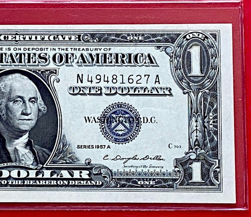 1957A  $1 Dollar Silver Certificate (Blue Seal) Block N-A , Uncirculated